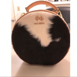 Beige fury handbag